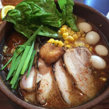 Ramen Dojo - Garlic pork with added corn, extra chashu and quail eggs. - Ramen Near Me - San Mateo, California Ramen Dojo - Garlic pork with added corn, extra chashu and quail eggs. - Ramen Near Me - San Mateo, California