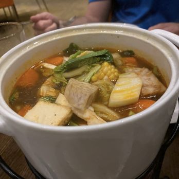 Herban Fix - Vegan Kitchen - Taro, Tofu, Vegetables, Mushrooms & Vermicelli In Hot Pot - Vegan Near Me - Atlanta, Georgia