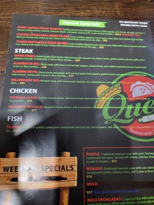 Menu photo 3 Quesa Loco Mt Dora, FL
