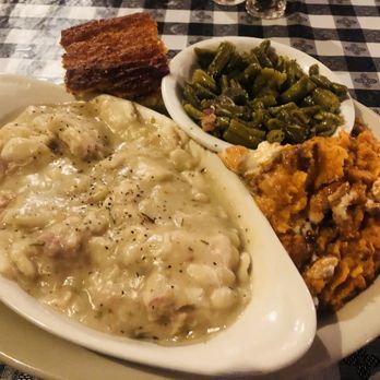 Ajax Diner - Chicken and Dumplings with green beans and Sweet Potato Casserole - Southern Near Me - Oxford, Mississippi