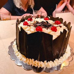 Kievan Rus Bakery - The side of the cake- shows the "Forrest" as the black chocolate is supposed to imitate tree trunks
