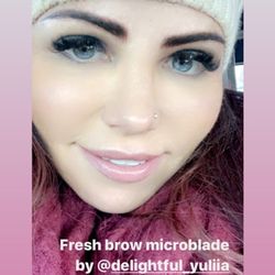 Delightful Massage & Microblading Services - The combination brow : microblading & shading . Such a beautiful shape and symmetry!