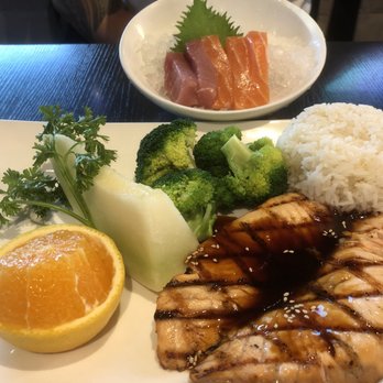 Zeng Sushi Delight - Salmon Teriyaki and Sashimi Combo Dinner - Sushi Bars Near Me - San Leandro, California Zeng Sushi Delight - Salmon Teriyaki and Sashimi Combo Dinner - Sushi Bars Near Me - San Leandro, California