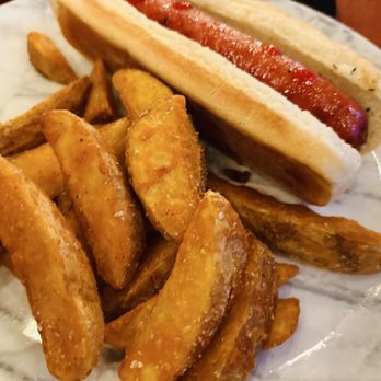 Macallans Public House - Baby girl wanted a hot dog and fries she ate it all - Irish Pub Near Me - Brea, California