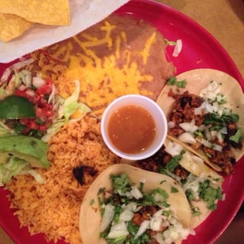 Patron Azteca - Pork tacos, re fried beans and rice. - Mexican Near Me - Hollywood, Florida Patron Azteca - Pork tacos, re fried beans and rice. - Mexican Near Me - Hollywood, Florida