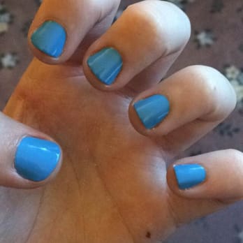 A & T Nails & Spa - Great manicure with cute blue perfect for summer. - Nail Salons Near Me - Arvada, Colorado