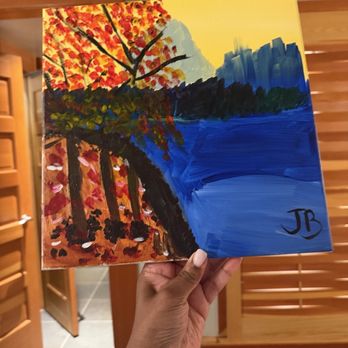 Corks and Canvas Events - My Canvas, which was not good as I am not an artist but at the point is, it was a fun experience! - Paint & Sip Near Me