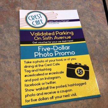 Crest Cafe - $5 for snapping and posting photo of your food - Cafes Near Me - San Diego, California