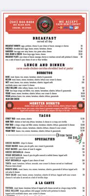 Menu photo 3 Nelson's Taqueria Eugene, OR