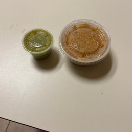 That's a sauce cup next to the "side of rice" and it's probably like 2 bites of rice. What a joke... That's a sauce cup next to the "side of rice" and it's probably like 2 bites of rice. What a joke...