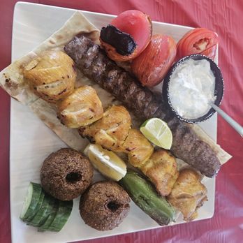 Betty's Kabob - Beef and chicken kabob with side of 2 falafel - Persian/Iranian Near Me - Modesto, California Betty's Kabob - Beef and chicken kabob with side of 2 falafel - Persian/Iranian Near Me - Modesto, California
