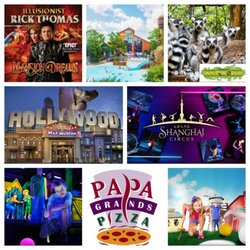 Branson Shows: Rick Thomas Show, Amazing Acrobats Show, Hollywood Wax Museum, Splash Country and Mini Golf.