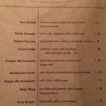 SRV Boston - SRV Opening Night Menu - Italian Near Me - Boston, Massachusetts