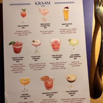 KRAAM Thai - Drink menu - Thai Near Me - New York, New York KRAAM Thai - Drink menu - Thai Near Me - New York, New York