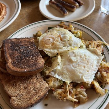 Village Square Cafe - Veggie hash and sausage links - Breakfast & Brunch Near Me - Redmond, Washington Village Square Cafe - Veggie hash and sausage links - Breakfast & Brunch Near Me - Redmond, Washington