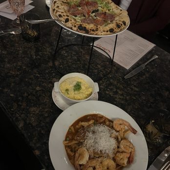 Laura - Laura bolognese with added shrimp (why not?), polenta, pizza of the day - Italian Near Me - Summerville, South Carolina