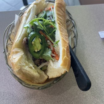 Kim Phuong - Grilled pork Banh mi - ok amount of meat and bread is not hard (which is a good thing) - Vietnamese Near Me - Renton, Washington