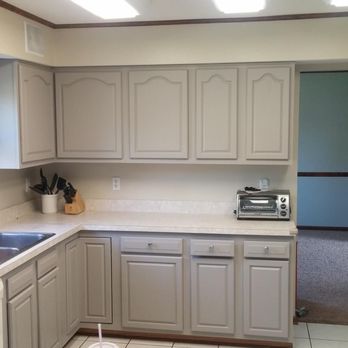 Pro Classic's Painting - Refinished cabinets from oak color to grey. Cost: 1100.00 - Painters Near Me - Wapakoneta, Ohio Pro Classic's Painting - Refinished cabinets from oak color to grey. Cost: 1100.00 - Painters Near Me - Wapakoneta, Ohio