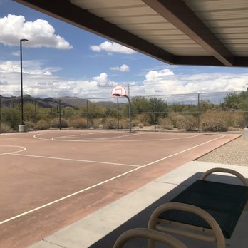 Tangerine Sky Park - Inside the basketball court under the shaded seating area - Dog Parks Near Me - Marana, Arizona Tangerine Sky Park - Inside the basketball court under the shaded seating area - Dog Parks Near Me - Marana, Arizona
