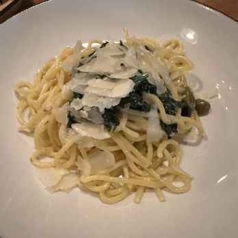 Terroni - Spaghetti al Limone spinach, capers, parmigiano reggiano shavings, lemon, extra-virgin olive oil - Italian Near Me - Toronto, Ontario