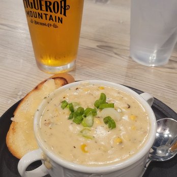 The Shores Restaurant - Soup of the day.. clam chowder with corn - New American Near Me - Oxnard, California