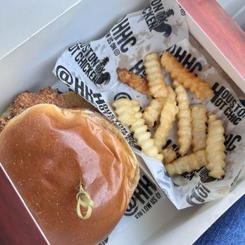 Houston TX Hot Chicken - Original Hot Chicken Sandwich with French fries. - Sandwiches Near Me - Fresno, California Houston TX Hot Chicken - Original Hot Chicken Sandwich with French fries. - Sandwiches Near Me - Fresno, California