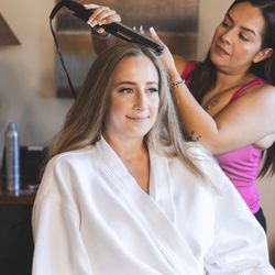 Beauty with Marlene - Behind the scenes doing bridal hairstyling at Bougainville Estate Indio, CA.
