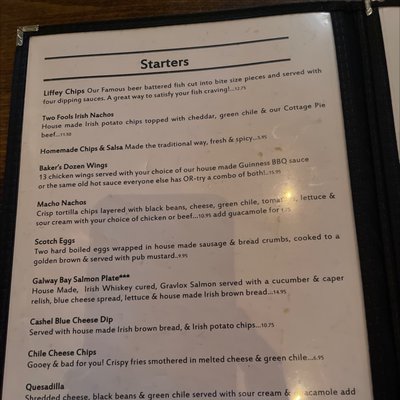 Menu photo 7 Two Fools Tavern Albuquerque, NM