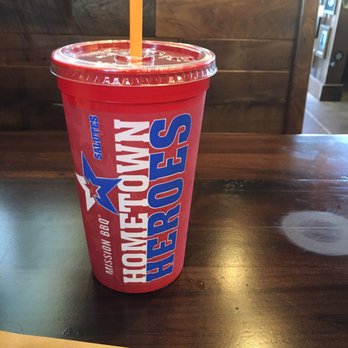 Mission BBQ - American Hero Cup $3.99 first time purchase. Future visits .99 fillup - Barbeque Near Me - Oviedo, Florida Mission BBQ - American Hero Cup $3.99 first time purchase. Future visits .99 fillup - Barbeque Near Me - Oviedo, Florida