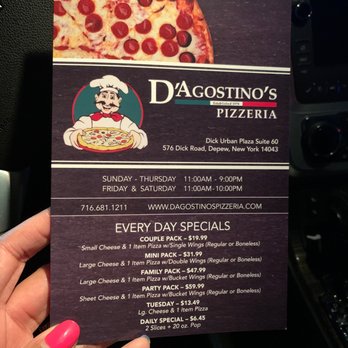 D'Agostino's Pizzeria - New menu design!! Very nice!! - Pizza Near Me - Depew, New York