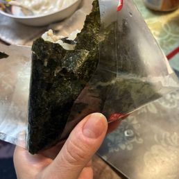 Eel kimbap, with a bite taken out of it lol