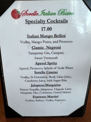 Menu photo 3 Sorelle Italian Bistro Campbell, CA Menu photo 3 Sorelle Italian Bistro Campbell, CA