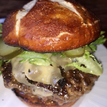 Table, Donkey and Stick - Burger with latkes $18 - Modern European Near Me - Chicago, Illinois Table, Donkey and Stick - Burger with latkes $18 - Modern European Near Me - Chicago, Illinois