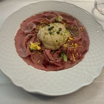 Osteria Nuova - Vitello tonnato - finely sliced slow-cooked veal served with a tuna sauce made with tuna, anchovies and capers. - Piemonte Near Me - Torino, TO