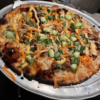 Rail Trail Flatbread - Bánh Mi Flatbread w/ Pulled Pork - Bars Near Me - Hudson, Massachusetts