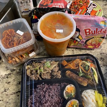K-Deli - Sweet Bulgogi Beef Box, Spicy Beef Soup, Dried Squid, Squid Salad, random Ramens, and Milk Tea. - Korean Near Me - Tampa, Florida K-Deli - Sweet Bulgogi Beef Box, Spicy Beef Soup, Dried Squid, Squid Salad, random Ramens, and Milk Tea. - Korean Near Me - Tampa, Florida