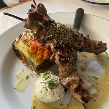 Kentro Greek Kitchen - $17 KALAMAKIA: pork skewers. On the overcooked side, so definitely chewy. - Greek Near Me - Fullerton, California Kentro Greek Kitchen - $17 KALAMAKIA: pork skewers. On the overcooked side, so definitely chewy. - Greek Near Me - Fullerton, California