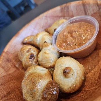 Motor Town Pizza - Garlic Knots with Spicy Vodka Sauce - Pizza Near Me - Richmond Heights, Missouri