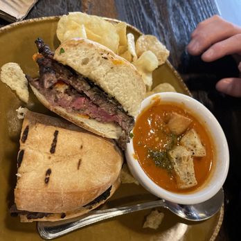 Urban Plates - Grilled Grass Fed Steak Sandwich, Cup - Tomato Basil Soup, Potato Chips - Salad Near Me - Pasadena, California Urban Plates - Grilled Grass Fed Steak Sandwich, Cup - Tomato Basil Soup, Potato Chips - Salad Near Me - Pasadena, California