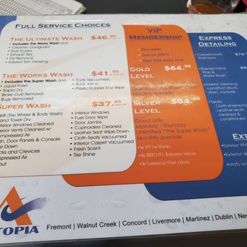 Autopia - Car wash menu/prices - Car Wash Near Me - Dublin, California