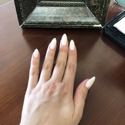 Acrylic with gel, Color - Meet me in a Prosecco.