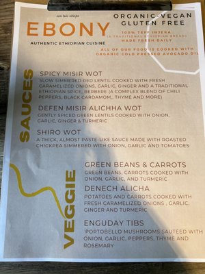 Menu photo 6 Ebony San Luis Obispo, CA