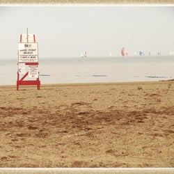 Sandpoint Beach - Sailboats on Lake St Clair on a rainy day