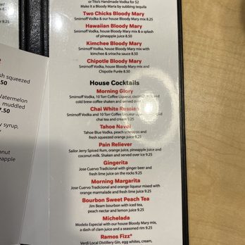 Two Chicks South - Drinks menu - Breakfast & Brunch Near Me - Reno, Nevada Two Chicks South - Drinks menu - Breakfast & Brunch Near Me - Reno, Nevada