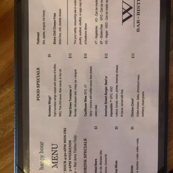 W Bar Bistro - Happy hour menu - Bars Near Me - Cincinnati, Ohio W Bar Bistro - Happy hour menu - Bars Near Me - Cincinnati, Ohio