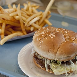 Manheim Twin Kiss - Twin burger and large fry.