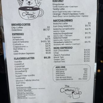 The Caffeine Club - menu - Coffee & Tea Near Me - Costa Mesa, California The Caffeine Club - menu - Coffee & Tea Near Me - Costa Mesa, California
