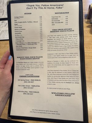 Menu photo 2 Joe's Other Place Templeton, CA Menu photo 2 Joe's Other Place Templeton, CA