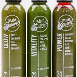 Main Squeeze Juice Co. - Fresh, cold-pressed juices containing 2-4 lbs of produce in each bottle!