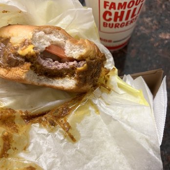 Original Tommy's - chili cheeseburger with brisk tea - Burgers Near Me - Chino, California